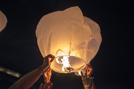 the chinese lanterns on the miami beachの写真素材