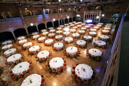 catering table set in Amsterdam Beurs Van Berlageのeditorial素材