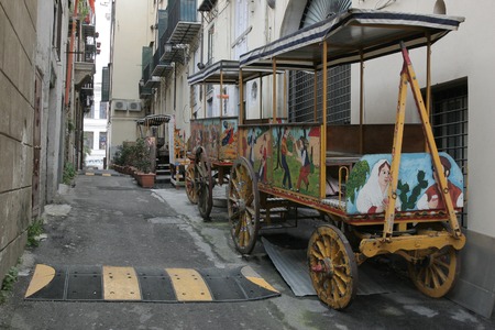 Traditional Sicilian cart, hand decorated in Palermoのeditorial素材