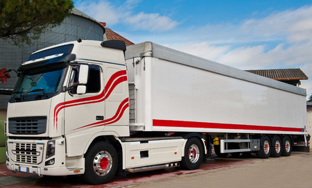 truck with long trailer, trucking and logistics