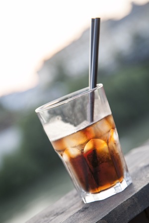 cocktail with rum and ice, menu bar