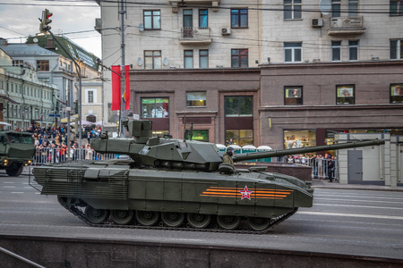 Moscow - Russia 4 May, 2015: Armata T-14 main battle tank unique, next generation heavy military...