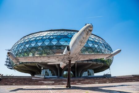 jet plane outside Museum of Aviation Belgrade, Serbia. Aerodrom Nikola Tesla is the primary international airport serving Belgrade, Serbia.のeditorial素材