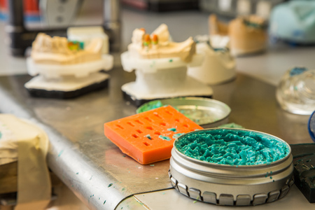 dough for silicone molds for the production of dental prosthesesの写真素材