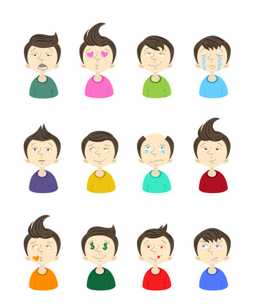 Great designed cartoon human emoticonsのイラスト素材