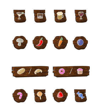 Great designed cartoon food for gamesのイラスト素材