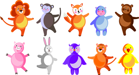 Great designed set of cute animals that can be used in various templatesのイラスト素材