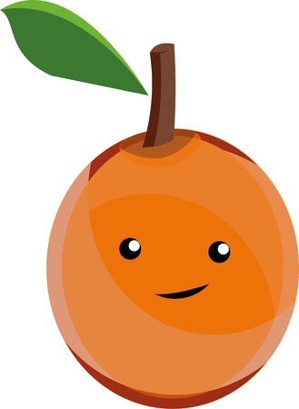 Cartoon apricot that can be used in various templatesのイラスト素材