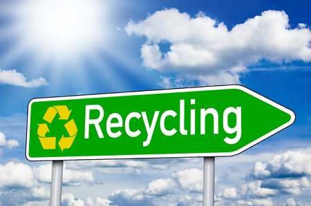 Traffic sign with recyclingの写真素材