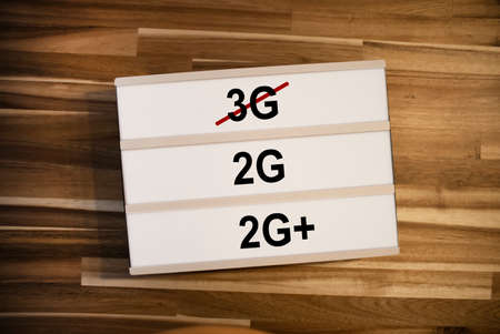 Lightbox or light box with german rules 3G, 2G and 2G + plus on wooden table background