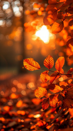 Sunlight filters through the vibrant green leaves of a tree, creating a natural play of light and shadow.の素材