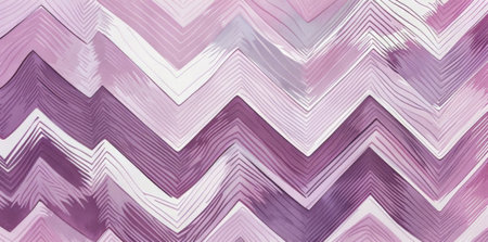 A modern take on the traditional zigzag pattern is displayed, combining shades of purple and white in a striking design. The alternating angular lines create a visually dynamic and energetic composition.の素材