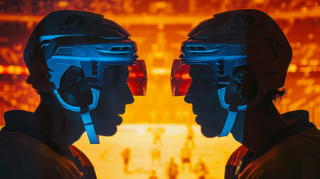 Two men are standing next to each other, facing towards the camera. They appear to be in a casual stance, possibly engaged in conversation or simply enjoying each others company.の素材