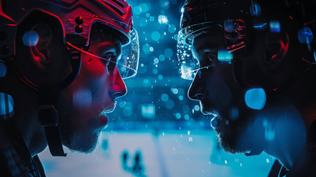 A couple of men are standing side by side, facing forward. They are dressed casually and appear to be engaged in conversation or observing something in front of them.の素材