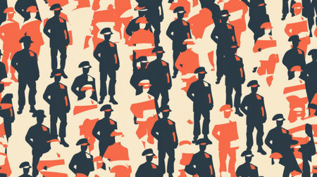 A sizeable crowd of individuals, moving together along a busy urban street, creating a scene of bustling activity and movement. Men, women, and children are all part of this diverse group.の素材