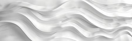 The image showcases a close-up view of white fabric with soft, undulating waves creating a smooth, flowing texture. The fabric is illuminated with a soft, even light, enhancing the subtle variations in the folds and highlighting the delicate nature of the material.の素材