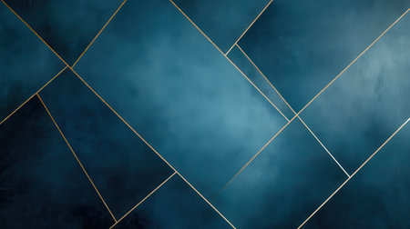 Rich blue textures are enhanced by sleek gold lines, forming an intricate geometric pattern. This modern design provides a fresh aesthetic for contemporary interiors.の素材