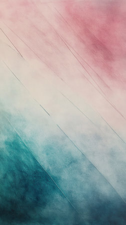 Soft gradients of pink, blue, and teal create a calming abstract background. Gentle lines and colors blend, evoking tranquility and artistic inspiration.の素材