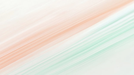 Soft pastel peach and mint lines flow horizontally, merging gently into white tones. This serene color palette evokes tranquility and inspires creativity, perfect for artistic projects.の素材