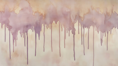 Soft hues of lavender and peach blend seamlessly, creating a tranquil backdrop with delicate paint streaks that evoke simplicity and elegance, perfect for various artistic uses.の素材
