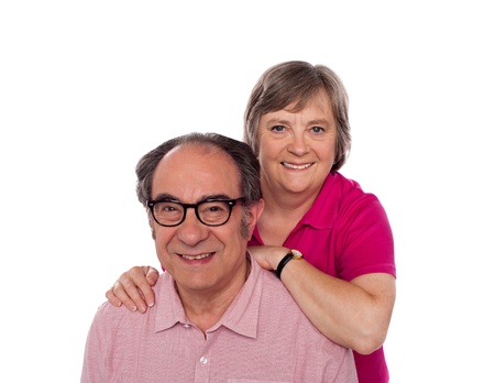 Love couple portrait. Studio shot. All on white backgroundの写真素材