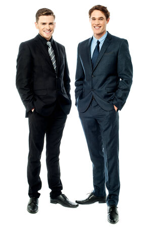 Full length portrait of two businessmenの写真素材