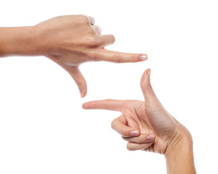 Hands of a woman, creative gesture.の写真素材