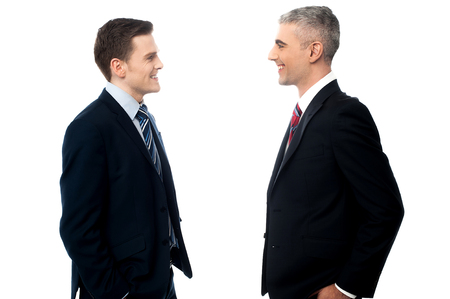 Young business people talking to each otherの写真素材