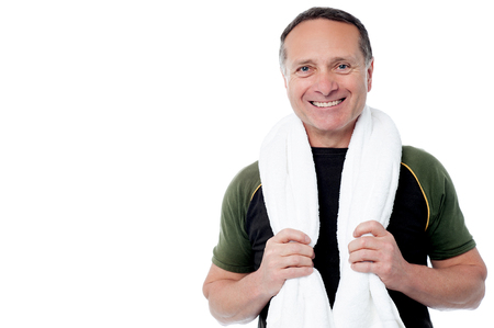 Male trainer posing after his workoutの写真素材