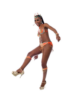 Dancing female performing a stunt