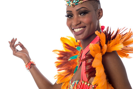 Closeup shot of a female samba dancer