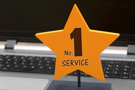 Number One Service on Star wrriten customer service.の写真素材