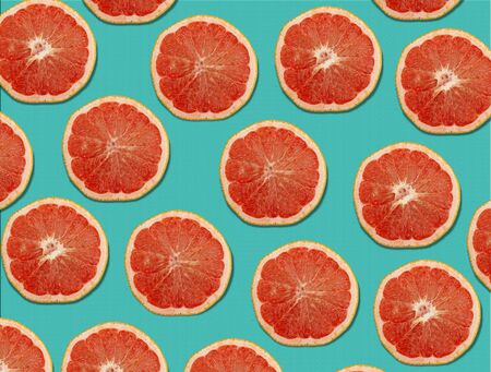 Grapefruit seamless pattern Close up photo, fruit pattern conceptの写真素材