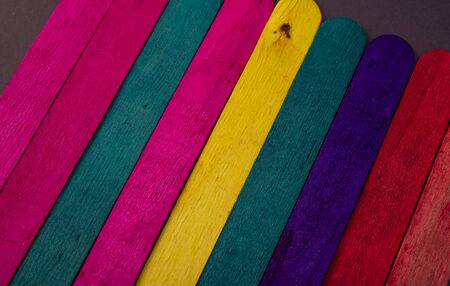 Close up view of Colorful Ice cream sticks makingの写真素材