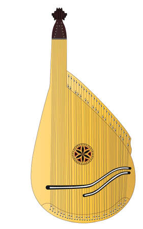 bandura, ethnical ukrainian musical string instrument, which was traditionally played by ancient ukrainian warriors - cossacs and wandering folk singers - konzars. another, more traditional name for the instrument is kobza.のイラスト素材