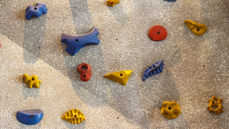 Climbing rock wallの写真素材