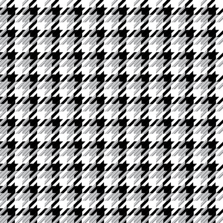 Seamless plaid pattern. Black and white vector background.