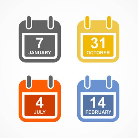 Simple calendar icon in flat styleのイラスト素材