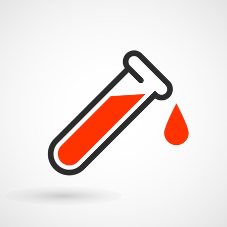 Test-tube icon with drop of bloodのイラスト素材