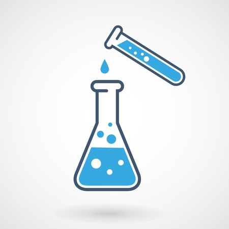 Test tube and flask - chemical laboratory testのイラスト素材