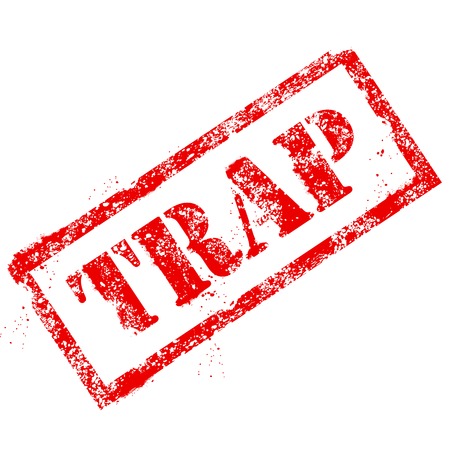 Grunge stamp with word TRAP - deadfall symbolのイラスト素材