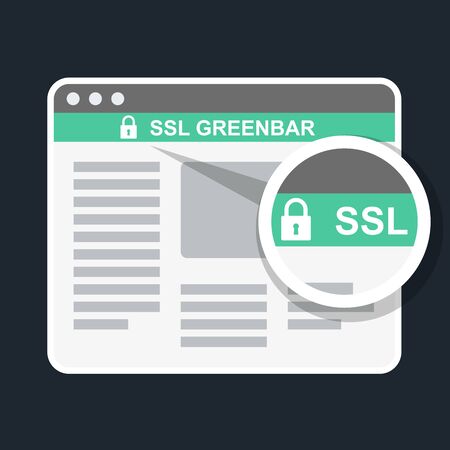 Secure online payment icon - ssl green bar in browser