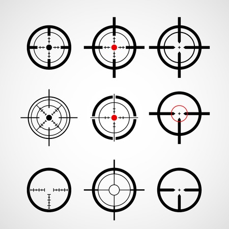 Crosshair (gun sight), target icons setのイラスト素材