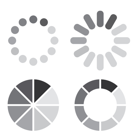 Collection of simple web preloaders in grayscaleのイラスト素材