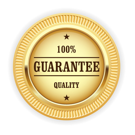 Golden medal - 100% quality guarantee symbolのイラスト素材