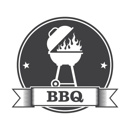 Barbecue (bbq) and grill party stampのイラスト素材
