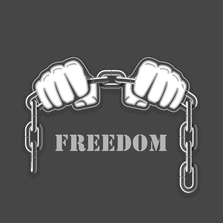 Fists with chain - mix fight emblemのイラスト素材