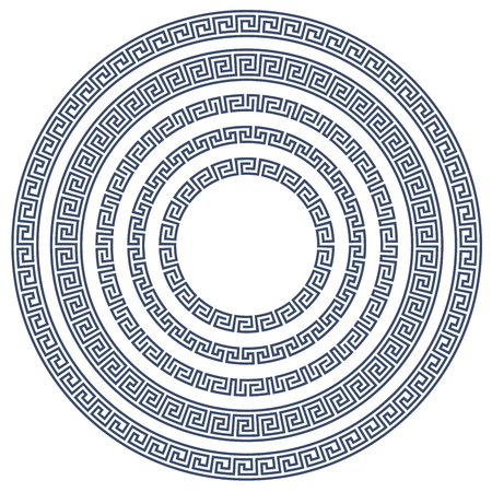 Round frame with greek patternのイラスト素材
