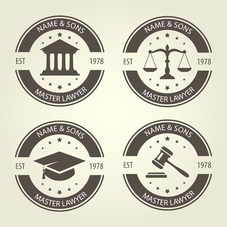 Lawyer bureau emblems and labelsのイラスト素材