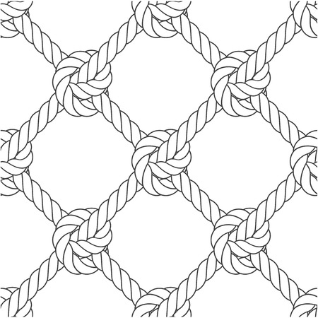 Diagonal rope mesh - knots and rope seamless patternのイラスト素材